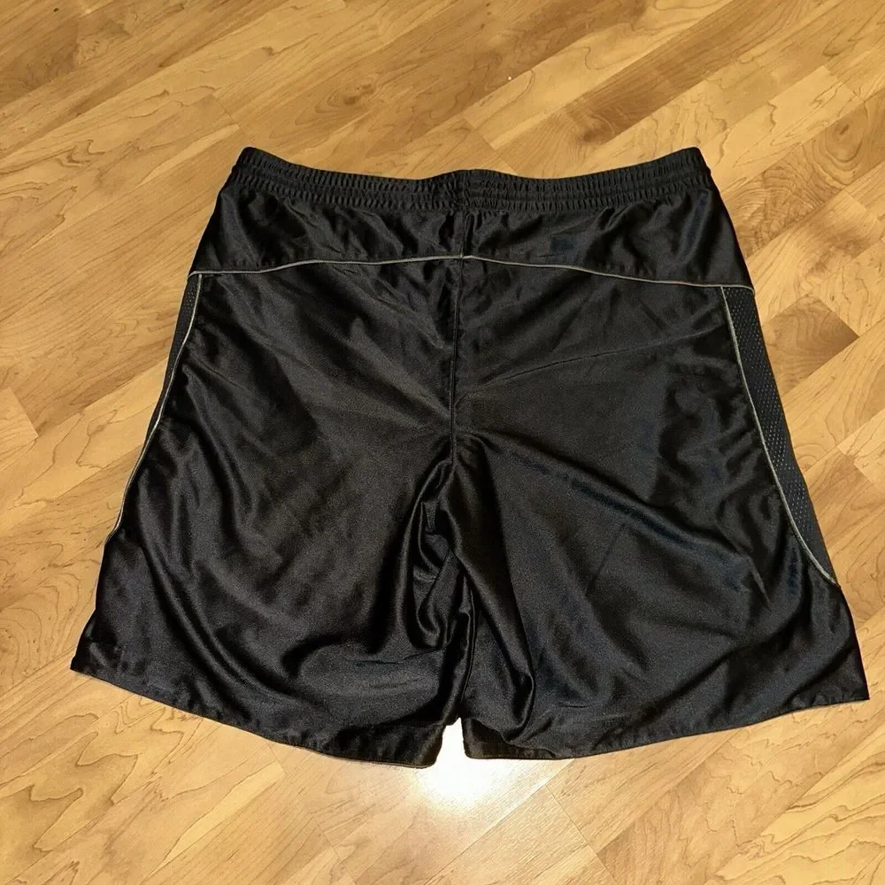 Vintage Nike Shorts Mens Blue‎ Gray Black Reversible Shiny Basketball Shorts XXL